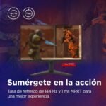 Lenovo Legion R24s - FHD 23.8" Gaming Monitor (IPS, 144Hz Refresh Rate, 1ms MPRT Response Time, 16:9, HDMI 2.1 + DP 1.2, VESA MediaSync - AMD FreeSync, Tilt Stand) - Black - Imagen 7