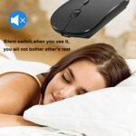 EasyULT - Rechargeable Wireless Mouse, Silent Click Wireless Optic, USB Nano Receiver, Ultra Slim 1600 dpi, with USB Cable, for PC/Tablet/Laptop(Black) - Imagen 7