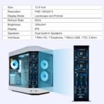 GeeekPi 12.6 Inch IPS LCD Touch Screen Monitor FHD 1920x515 Display, Fit for DIY Y60 PC Case CPU GPU Secondary Monitor Panel, Built-in Dual Speakers, Plug & Play,with up to 10-points of multi-touch - Imagen 5