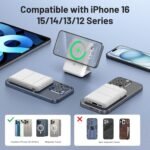 Azmuth for Magsafe Powerbank, 10000mAh Magnetic External Battery Fast Charging, Wireless Charger Portable Battery Power Bank with USB-C LED Display for iPhone 17/16/15/14/13/12/Pro/Pro MAX - Imagen 4