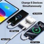 Azmuth for Magsafe Powerbank, 10000mAh Magnetic External Battery Fast Charging, Wireless Charger Portable Battery Power Bank with USB-C LED Display for iPhone 17/16/15/14/13/12/Pro/Pro MAX - Imagen 5