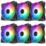 6 x ARGB LED Fans Color PC Case 120mm RGB LED Hub with Remote Control AURA SYNC 3 Pin Quiet High Airflow for Desktop Cooling - Imagen 3