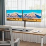 BONTEC Dual Monitor Stand for 13-27 Inch LED/LCD Monitor, Support 2 Monitors Maximum Weight 10 kg of Each Arm, 360° Swivel and 180° Rotation, Adjustable Height, VESA 75/100 mm, Black - Imagen 5