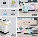 EPOMAKER x Aula F75 75% Gasket Mechanical Keyboard, Wireless/Bluetooth/USB-C, Fon Five Layer Pads, Knob, RGB, Battery, NKRO (LEOBOG Reaper Switch, Light Blue) - Image 4