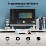 EPOMAKER x Aula F75 75% Gasket Mechanical Keyboard, Wireless/Bluetooth/USB-C, Fon Five Layer Pads, Knob, RGB, Battery, NKRO (LEOBOG Reaper Switch, Light Blue) - Image 7