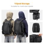 K&F Concept Camera Backpack Waterproof Photography Bag with Rain Cover Tripod Stand - Imagen 5