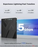 7 in 1 External Blu Ray Drive, External Blueray/DVD Drive for PC with SD/TF Blu Ray Port, Support 100G R/W Disk for PC, External Blu Ray Drive for Windows, Linux, MacOS, Laptop, - Image 3