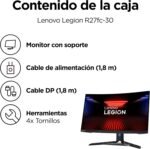 Lenovo Legion R27fc-30 – 27-Inch Curved FullHD Gaming Monitor with EyeSafe (VA, 240Hz, 0.5ms, HDMI+DP, FreeSync, Speakers) Tilt/Pivot/Swivel Adjustment - Black - Image 12