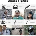 NEEWER 50 in 1 Action Camera Accessory Kit, GoPro Hero 12 Hero 11 Hero10 Hero 9 8 7 GoPro MAX GoPro Fusion Insta360 X3 X2 dji Osmo Action 4 3 2 APEMAN Black Case - Image 4