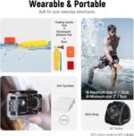 NEEWER 50 in 1 Action Camera Accessory Kit, GoPro Hero 12 Hero 11 Hero10 Hero 9 8 7 GoPro MAX GoPro Fusion Insta360 X3 X2 dji Osmo Action 4 3 2 APEMAN Black Case - Image 5