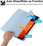 Detachable Case for iPad Pro 12.9-inch (6th/5th/4th/3rd Generation, 2022/2021/2020/2018), Removable Magnetic Cover, Clear Transparent Hard Back with Pencil Holder, Auto Wake/Sleep (Blue) - Image 6