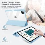 Detachable Case for iPad Pro 12.9-inch (6th/5th/4th/3rd Generation, 2022/2021/2020/2018), Removable Magnetic Cover, Clear Transparent Hard Back with Pencil Holder, Auto Wake/Sleep (Blue) - Image 7
