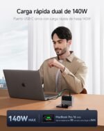 CUKTECH 140W USB C Fast Charger GAN PD 3.1, 4 Ports with 240W Type C Cable 1.5M Charger Compatible MacBook, iPhone 16 Series, iPad, Pixel, and More - Image 3