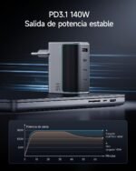 CUKTECH 140W USB C Fast Charger GAN PD 3.1, 4 Ports with 240W Type C Cable 1.5M Charger Compatible MacBook, iPhone 16 Series, iPad, Pixel, and More - Image 4