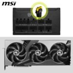 MSI mag A1000GLS PCIE5, Power Supply, 1000W, 80 Plus Gold, ATX 3.1, PCIe 5.1 GPU Support, 12V-2x6 Native, 12V-2x6 Two-Color Connector, ATX Power Supply, Cables with Cover - Image 4