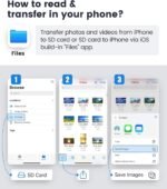 SD Card Reader for iPhone, iPhone Lightning Memory Card Reader, SD/TF Card Adapter for iPhone 14/13/12/11/iPad/Camera - Image 8