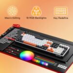 Redragon K689 Pro Wireless RGB Gaming Keyboard, 104 Keys + 4 Additional Hot-Swappable Keys, Mechanical Keyboard with Hot Swappable Base, 3 Layer Reduction, US Layout - Imagen 5