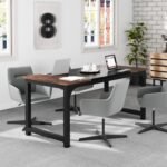 Tribesigns Desk Table, Study Desk for Home Office, Modern Style Desks for Bedroom, Simple Assembly (160 x 80 x 75 cm, Rustic Brown/Black) - Imagen 4
