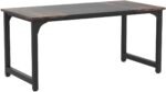 Tribesigns Desk Table, Study Desk for Home Office, Modern Style Desks for Bedroom, Simple Assembly (160 x 80 x 75 cm, Rustic Brown/Black) - Imagen 5