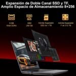 Ruzava Laptop 15.6 Inch Celeron N5095 2.9 GHz Win11 Pro 8GB 256GB SSD Expansion 1TB 5G WiFi BT4.2 HDMl USB 3.0 Portable with Wireless Mouse and Spanish Keyboard Membrane – Gray-002 - Image 5