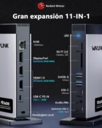 WAVLINK Laptop Docking Station Triple Display (Single 8K@30Hz/4K@144Hz), USB C Dock 125W PD3.1 Pass-Through, 2*HDMI, DP, Ethernet, SD/TF, for Windows - Imagen 3