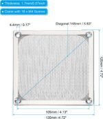 PATIKIL 120mm Fan Filter Grids with Screws, 4 Pack Aluminum Frame Stainless Steel Mesh Dust Proof Cover for Computer Case, Silver - Imagen 3