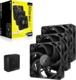CORSAIR iCUE Link RX120 MAX 120mm PWM Thick Fan with iCUE Link System Hub - High Static Pressure - Liquid Crystal Polymer - Magnetic Dome Bearing - Triple Pack - Black - Imagen 10