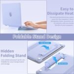 MacBook Air 13.6 Inch Case M4 M3 M2 2025-2022 [A3240 A3113 A2681], with Stand Functions Hard Cases, Plastic Hard Shell Case for Mac Air 13.6" Cover Case - Purple - Imagen 4