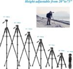 Victiv 185 cm Tripod for High Mobile Phone, Tripod Camera for Nikon Canon Sony Travel, Premium Aluminium Tripod DSLR Reflex Camera with Phone Holder and 2 Quick Release Plates - Imagen 5