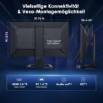 TITAN ARMY 240Hz 1440P Gaming Monitor 24.5 Inch, QHD 2560 x 1440, Fast IPS 1ms GTG, Adaptive Sync Monitor, HDR500, 123% sRGB, Adjustable Support, 100*100 VESA, HDMI 2.0 DisplayPort 1.4 P2510S PLUS - Image 7