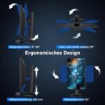 TITAN ARMY 240Hz 1440P Gaming Monitor 24.5 Inch, QHD 2560 x 1440, Fast IPS 1ms GTG, Adaptive Sync Monitor, HDR500, 123% sRGB, Adjustable Support, 100*100 VESA, HDMI 2.0 DisplayPort 1.4 P2510S PLUS - Image 8