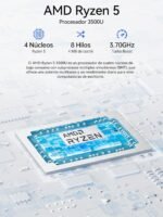 GMKtec Mini PC with Ryzen 5 3500U (beats N150/N95, up to 3.7GHz), 16GB RAM, 256GB M.2 SSD Mini Desktop Computer with 2.5G LAN|Triple 4K Display (HDMI / DP / Type-C), Micro PC for Office/Gaming/Home - Image 4