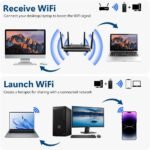 OFFCUP WiFi USB, 3000Mbps USB WiFi Adapter for PC, USB 3.0 WiFi 6E Antenna, Dual Band 2.4GHz/5GHz USB Wireless Adapter for PC/Tablet/Laptop, Compatible with Windows 11/10 - Image 4