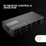 MARS GAMING MF-3DPROKIT, Kit 3x PWM Fans 120mm, ARGB Infinity Mirror 3D Lighting, PWM Control System, FDB Bearings, Remote Control and HUB, Full ARGB Compatibility, Black - Imagen 6