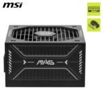 MSI mag A650GLS PCIE5, Power Supply, 650W, 80 Plus Gold, ATX 3.1, PCIe 5.1 GPU Support, 12V-2x6 Native, 12V-2x6 Bicolor Connector, ATX Power Supply, Cables with Embossed Cover - Imagen 3