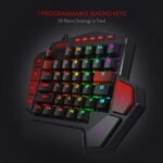 Redragon K585 DITI - One Hand RGB Mechanical Gaming Keyboard, Type-C Wired Professional Gaming Keyboard with 7 Integrated Macro Keys, Detachable Wrist Rest, 42 Keys, US Layout - Imagen 4