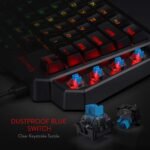 Redragon K585 DITI - One Hand RGB Mechanical Gaming Keyboard, Type-C Wired Professional Gaming Keyboard with 7 Integrated Macro Keys, Detachable Wrist Rest, 42 Keys, US Layout - Imagen 5