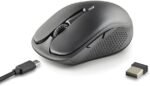 NGS EVO Rust Black 2.4GHz Rechargeable Wireless Mouse for Computer/Laptop/MacBook/PC/Mac/iPad/Tablet, Silent Keys, 3 DPI Levels: 800/1200/1600, Designed for Right-Handed, Black - Image 4