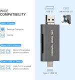 JJC Metal SD Card Reader, USB 3.1 Micro USB 2.0 Type C 3.1 Card Reader Simple USB OTG Adapter for UHS-II UHS-I SD SDHC SDXC Micro SD Micro SDHC Micro SDXC Memory Cards - Imagen 5