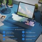 RK ROYAL KLUDGE RK96 RGB Limited Edition, 96 Keys Wireless Bluetooth 5.0/2.4G/USB-C Hot Swap Mechanical Keyboard with Software Support, Yellow Switch, Forest Blue, US QWERTY - Imagen 3