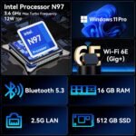 Intel NUC 14, for ASUS NUC 14 NUC14MNK Essential Mini PC, CPU N97, 16GB RAM, 512GB SSD, Win 11 Pro, Wi-Fi 6E, BT 5.3, Professional Desktop for Education, Digital Signage, SME & Edge Computing - Image 4