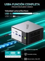 GMKtec Ryzen 5 Pro 6650H Mini PC (6N/12H up to 4.5GHz Beats 5825U), Dual 2.5GbE LAN, 16GB LPDDR5 RAM + 512GB PCIe SSD, M8 Mini Desktop Computer, Oculink, USB4, HDMI, USB-C for Office/Gaming - Image 5