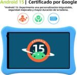 AWOW Android 15 Kids Tablet HD 10.1", 2025, 8GB RAM, 64GB ROM, Kids Tablet with Anti-Drop Case, Blue - Image 3