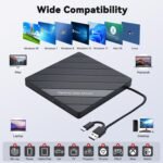 ELUTENG External CD/DVD Drive with USB 3.0 Type-C External DVD Burner - Image 5