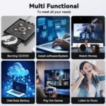 ELUTENG External CD/DVD Drive with USB 3.0 Type-C External DVD Burner - Image 9