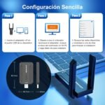 NEWFAST USB WiFi Adapter for PC 5400Mbps WiFi6E Adapter, USB3.0 Wi-Fi 6 for PC 6GHz/5GHz/2.4GHz USB WiFi Antenna Compatible Windows 11/10, MU-MIMO - Image 9