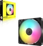 CORSAIR RS140 ARGB 140mm PWM Fan - Chain Link - Low Noise - Magnetic Dome Bearing - Single Pack - Black - Image 8