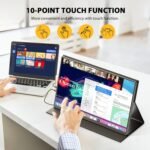UPERFECT Portable Touch Monitor 18.5" 120Hz 1ms Gaming Monitor | FreeSync HDR 400nits 1080P IPS 100% sRGB | VESA and Smart Case | Large Travel Screen for Computer and Video Game Consoles - Imagen 3