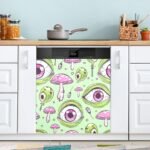 Funny Eyes - Cubierta magnética impermeable para lavavajillas, calcomanía magnética para refrigerador, decoración de gabinete, calcomanías para electrodomésticos para el hogar, cocina, 23 x 26 - Image 5