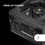 Mars Gaming MPB750SIM, ATX 750W Full Modular Power Supply, 7 Years Warranty, 80Plus Bronze 230V EU, 90% Efficiency, Extreme Silence 140mm SI Fan, AI2-RPM, DC-DC and SMD Technologies, Black - Image 3